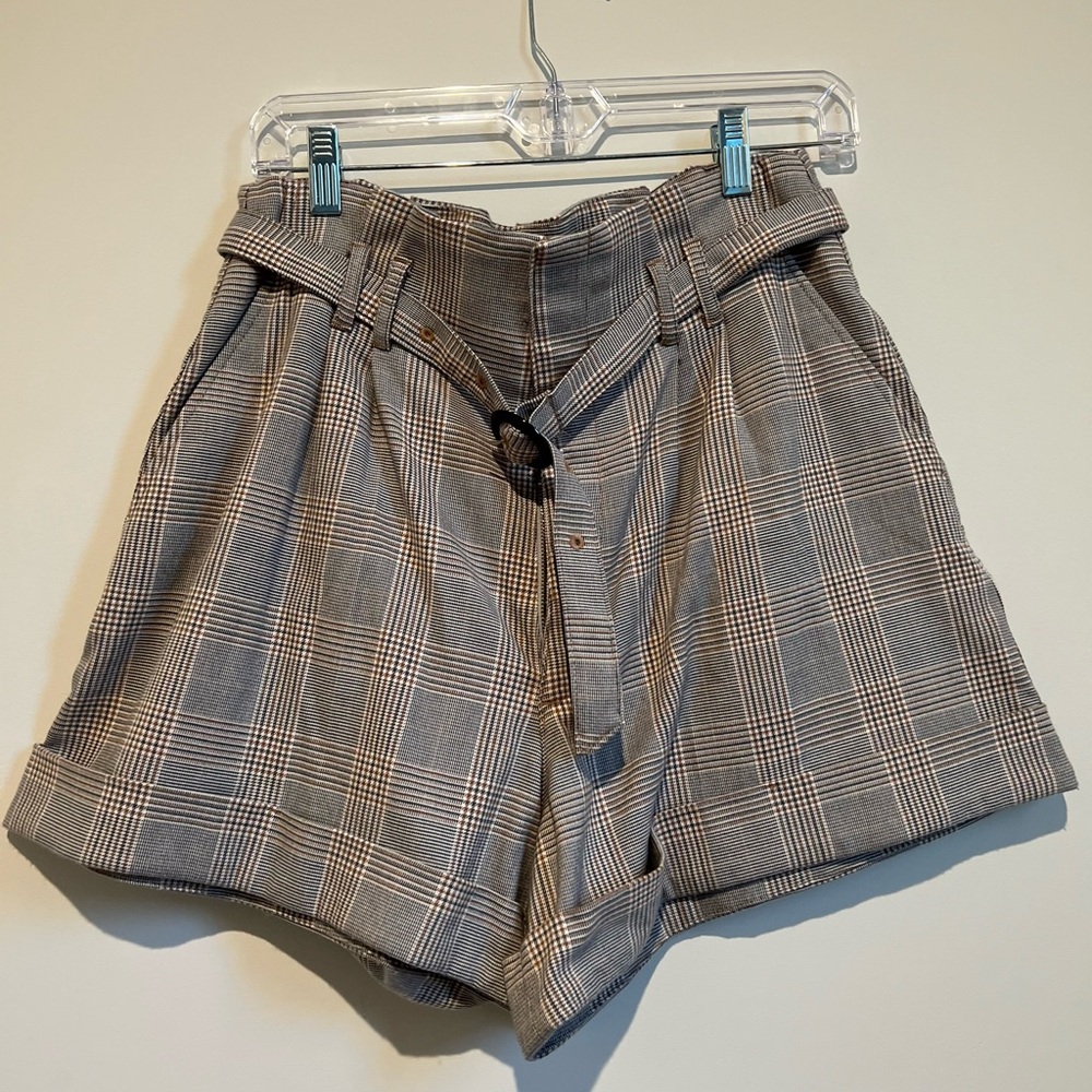 Plaid Gray Women's Shorts